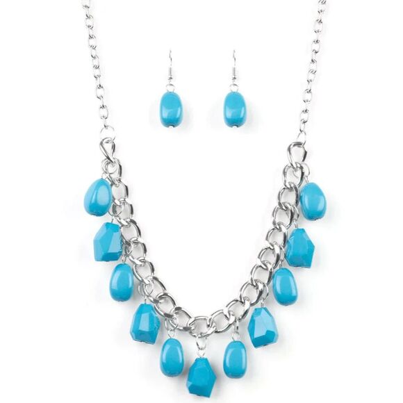 Take The Color Wheel Blue Necklace (270) - Picture 2 of 2